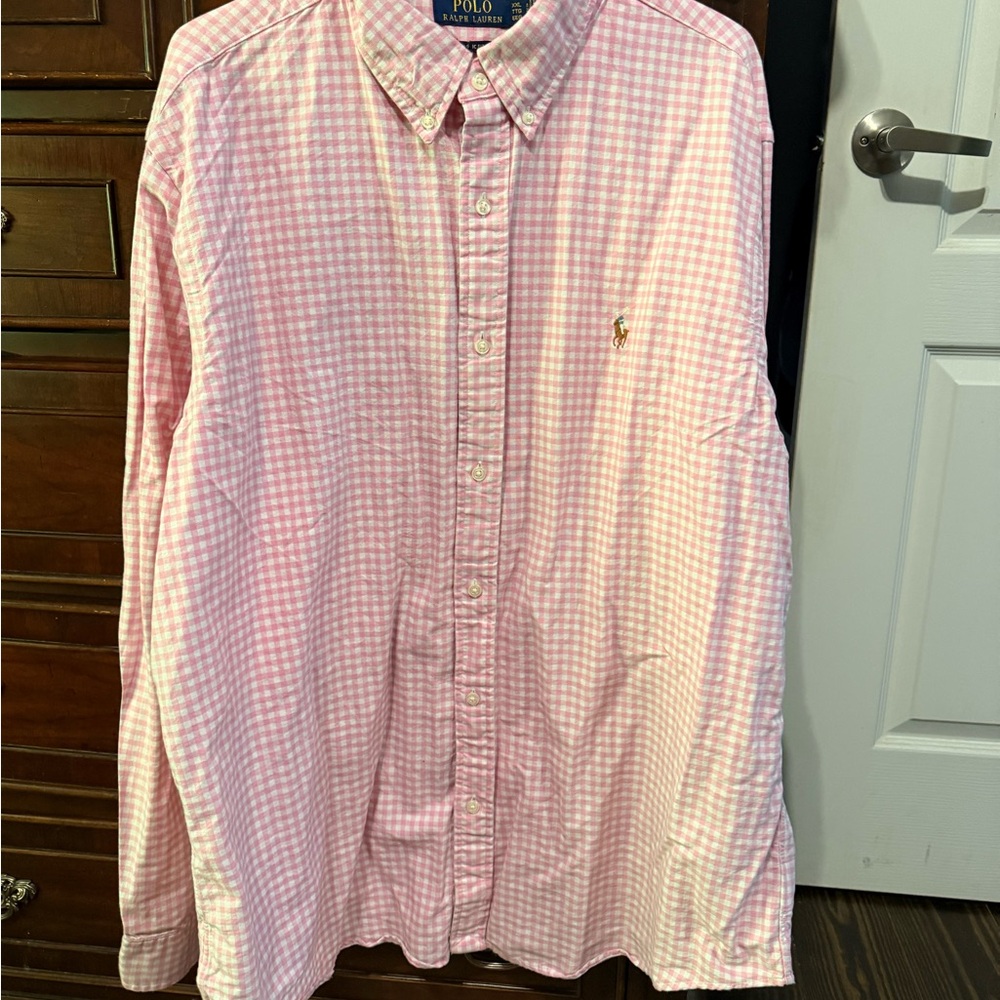 Ralph Lauren Pink Gingham Button-Down Shirt